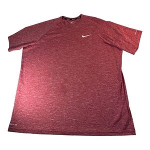 Nike Men's Red Dri-FIT Red Heather Performance Swim/Training Tee Shirt XXL